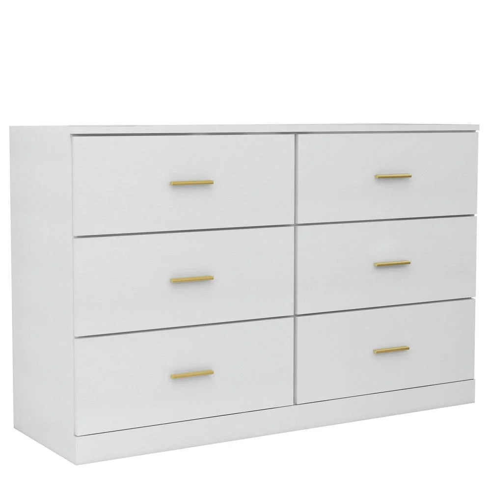 Kadyn Modern 6 Drawer Dresser Wood Cabinet,Dresser for Bedroom, Kitchen Storage Cabinet with Drawers, Chest of Drawers(Black)