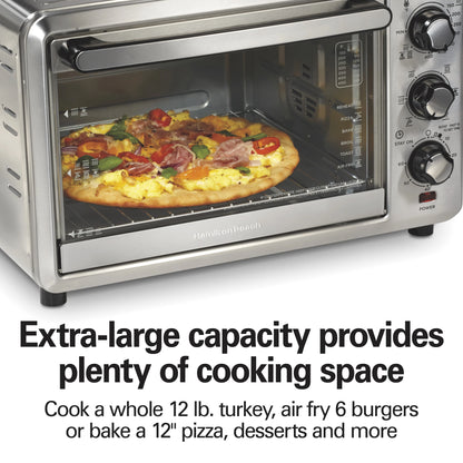 Hamilton Beach Sure-Crisp 6 Slice Countertop Toaster Oven with Sure-Crisp Air Fryer Function, Stainless Steel
