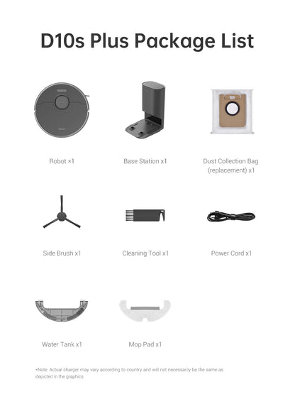 Dreame 3-in-1 Robot Vacuum and Mop, Advanced AI and LiDAR Navigation, Self-Emptying Base, D10s Plus