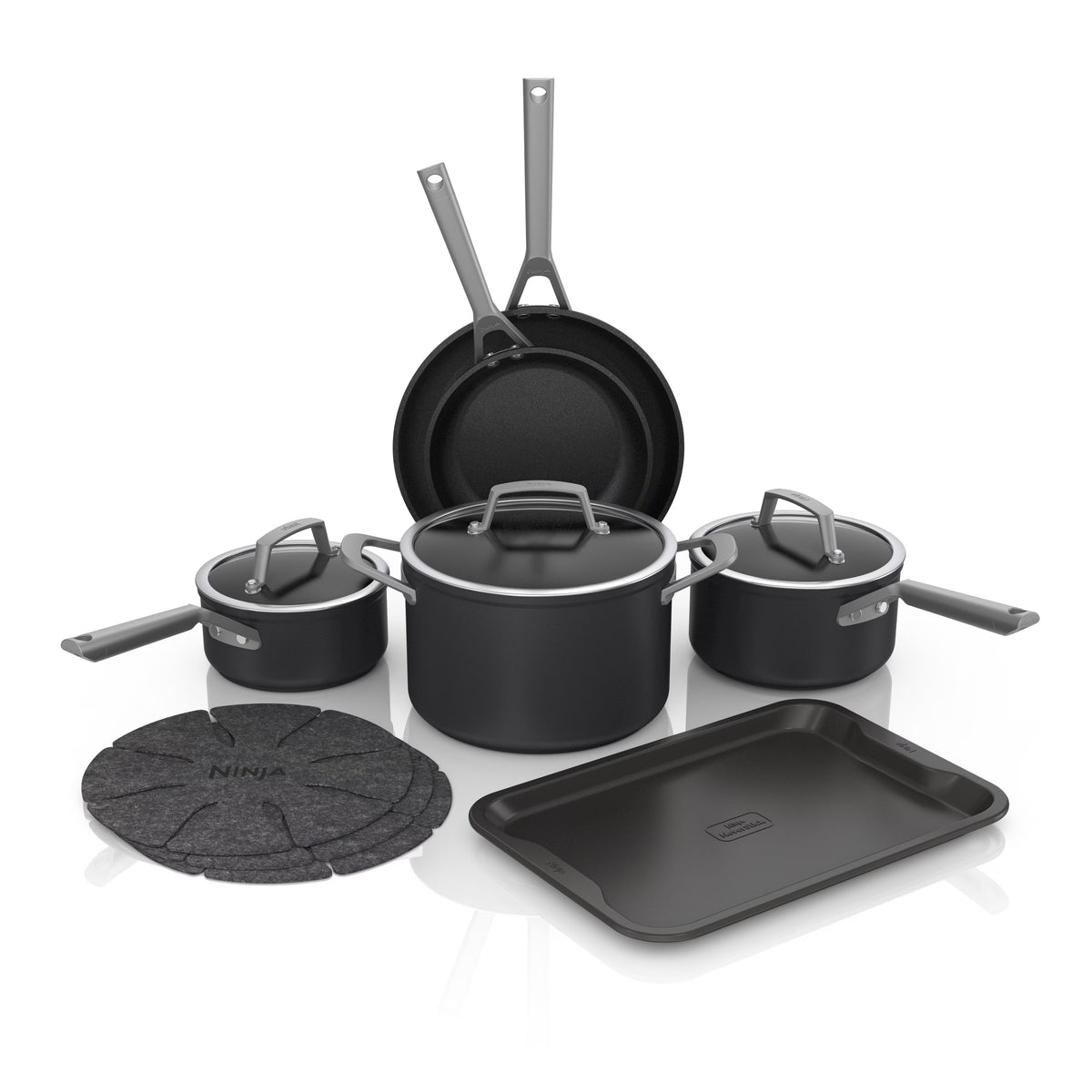 Ninja NeverStick Premium Hard-Anodized 10-Piece Cookware Set, C39010