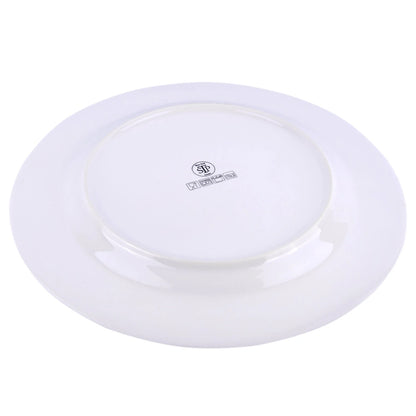 STP GOODS Melodie de Fleurs Bone China Dinnerware Set of 24 Service for 6 24-Piece Dish Set of Plates and Bowls, Blue Gold White