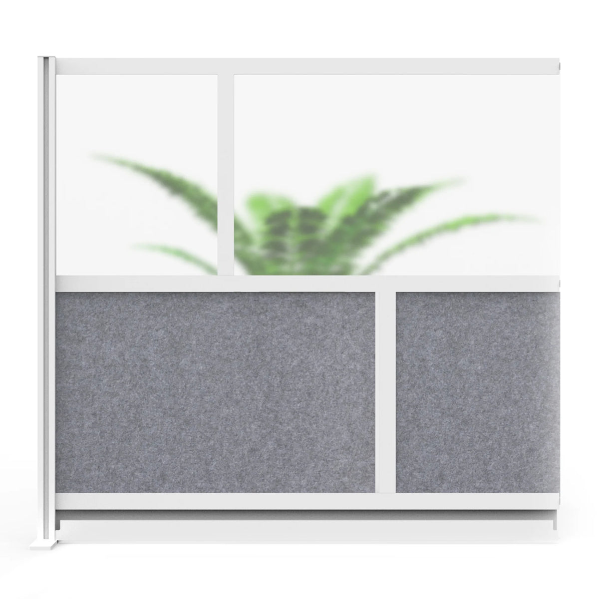 Luxor Freestanding Modular Room Divider Wall System with Built-in Cable Management Tray - 70" x 70" Add-On Wall