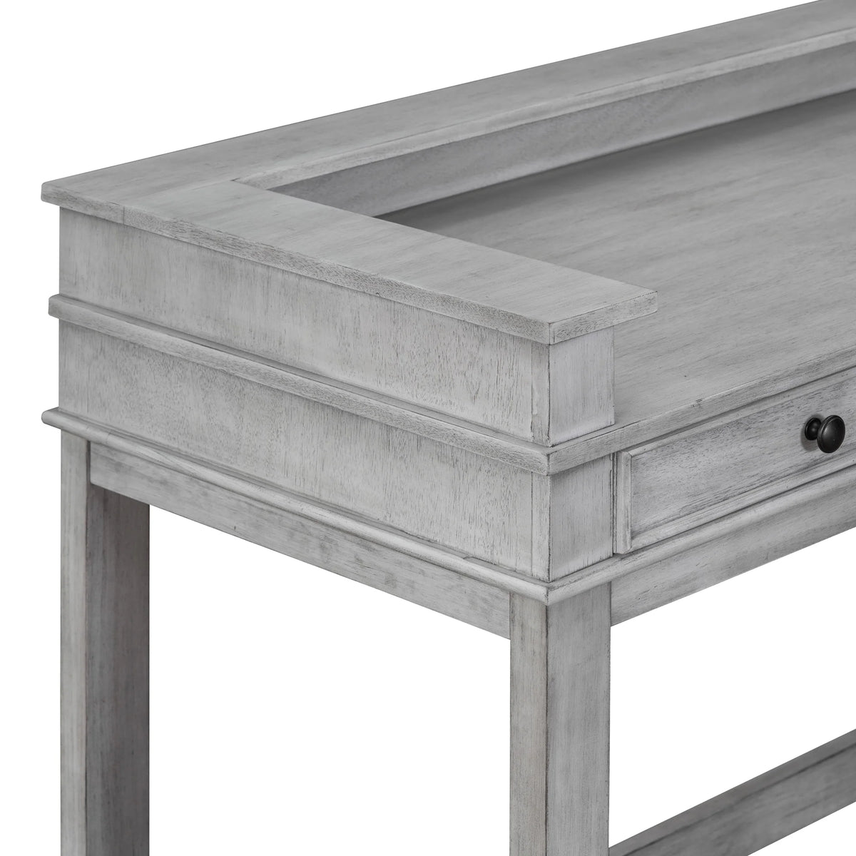 Harper & Bright Designs 4 Piece Bar Table Set for 4, Kitchen Dining Stools Set with 3 Upholstered Stools with 3 Drawers and USB Port, Gray