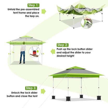 Pirecart 12' x 12' Pop-up Canopy Tent Waterproof Outdoor Gazebo Shelter with Wheeled Bag, Instand Canopy , White