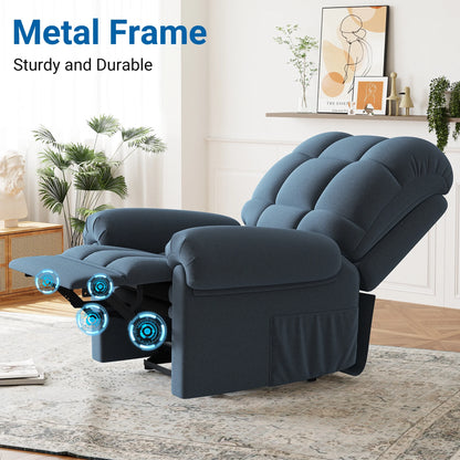Power Recliner Chair,Electric Recline Sofa Chair for Adults with USB Port,Comfy Teddy Fleece Adjustable Cloud Sofa,Tool-Free Setup,Beige White