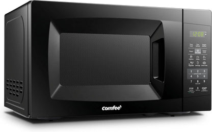 Countertop Microwave with Sound On/Off, Eco Mode, and Convenient One-Touch Button, 0.7 Cubic Foot, White