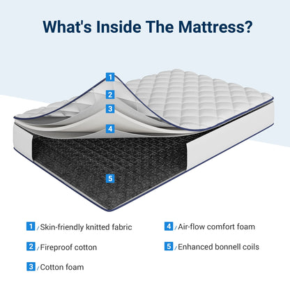 Avenco Pearl 6" Twin Size Medium Adult Supportive Innerspring Mattress