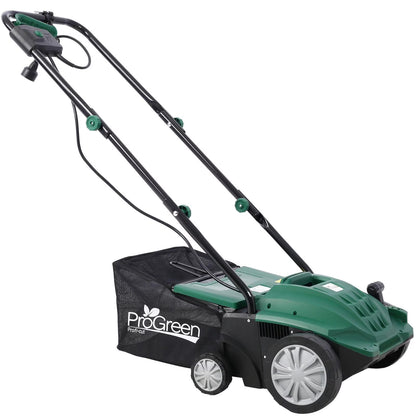 Dethatcher and Scarifier, Seizeen 16-Inch Lawn Dethatcher Scarifier 2-IN-1 Gardening Equipment, Powerful 15 Amp Electric Dethatcher & Scarifier, Height Adjustable, 58QT Removable Thatch Bag