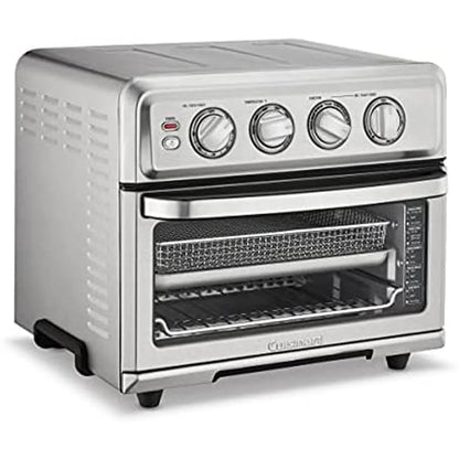 Cuisinart TOA-70 AirFryer Toaster Oven with Grill Stainless Steel Bundle with Deco Chef Pair of Red Heat Resistant Oven Mitt