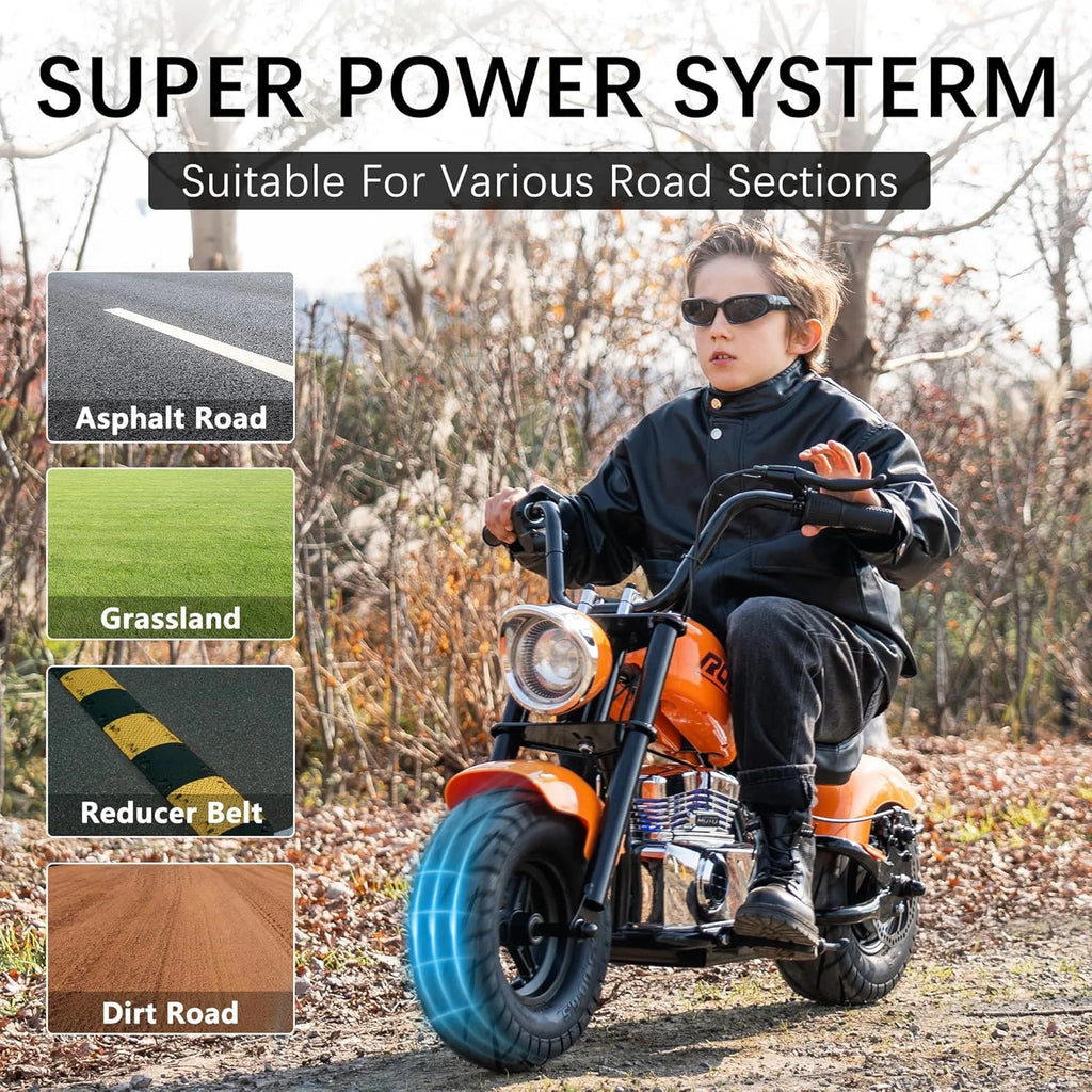 DEYGIA 24V 250W Kids Electric Dirt Bike, 12.5 MPH & 10-Mile Range, 176lb Capacity, Dual Suspension + Disc Brake, Twist Throttle - Electric Motorbike for Ages 8-14