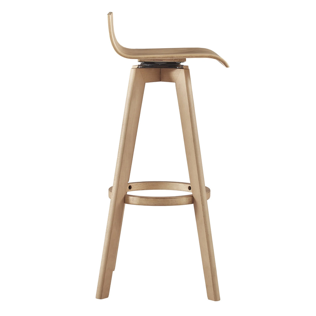 Weston Home Aleksi Modern Wood 29-inch Swivel Bar Stool, Set of 2, Natural