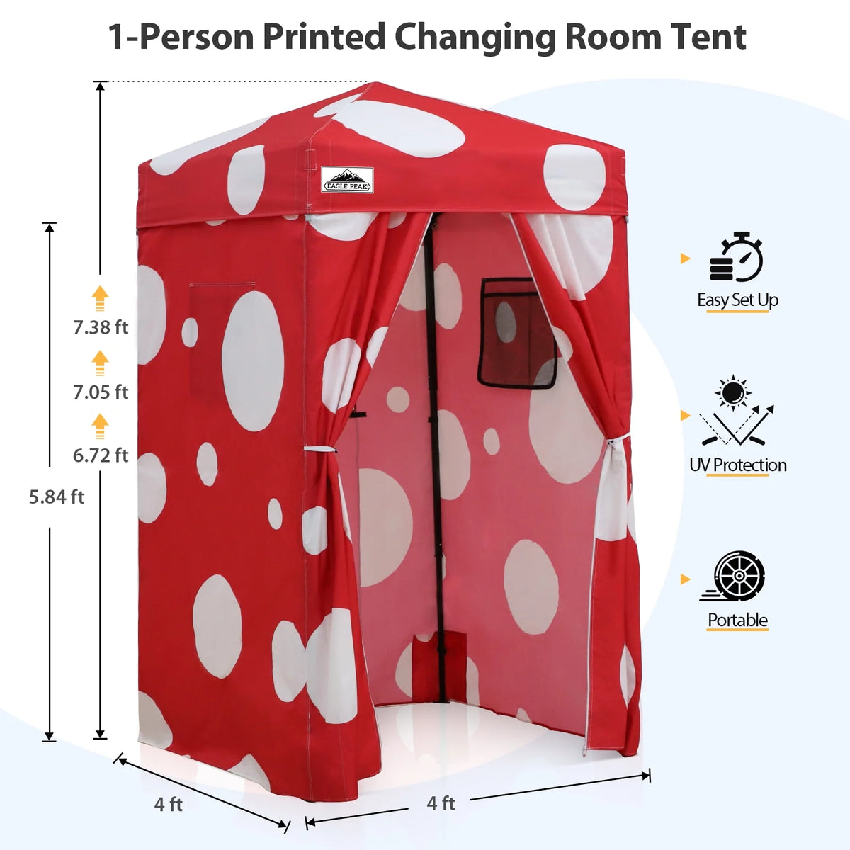 EAGLE PEAK Flex Ultra Compact 4 ft x 4 ft Pop-up Changing Room Canopy, Portable Privacy Cabana