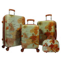 World Traveler Europe 4-Piece Spinner Luggage Set with TSA Lock, with 28" and 24" Upright, 13" Carry-on, and 13" Bag