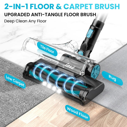 INSE Cordless Vacuum Cleaners, 6-in-1 Lightweight Stick Vacuum for Hardwood Floor Carpet Pet Hair, V770