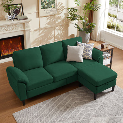 Pingliang Home Sectional Sofa Couch with Storage Ottoman,Modern 3 Seat L Shaped Sofa Couch for Living Room Apartment Studio Office