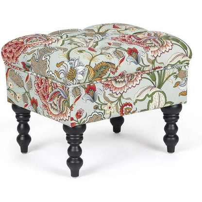 Homebeez 18'' Rectangle Ottoman Fabric Foot Rest Stool Multipurpose Vanity Stool Children Sofa Stool,Red