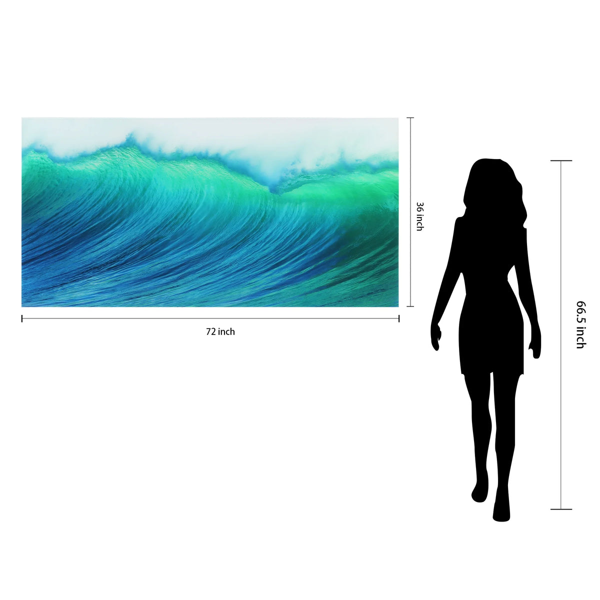 Empire Art Direct Blue Splash Frameless Free Floating Tempered Glass Panel Graphic Wall Art, 72" x 36", Ready to Hang