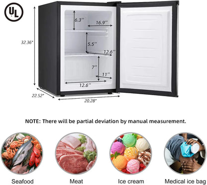 KNDKO 3.2Cu.ft Upright Freezer, Compact Freezer with Removable Shelves, Adjustable Thermostat for Home/Kitchen/Office, Black