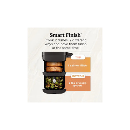 Ninja DoubleStack XL 2-Basket Air Fryer, DoubleStack Technology Cooks 4 Foods at Once, Space Saving Design, 10 QT, 4-in-1, Smart Finish & Match Cook, SL400