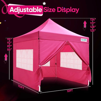 Quictent 10x10 Pop up Canopy TentPortable Instant Shelter with Vent, Ez up Canopy with Reflective Top and Fluorescent Rope
