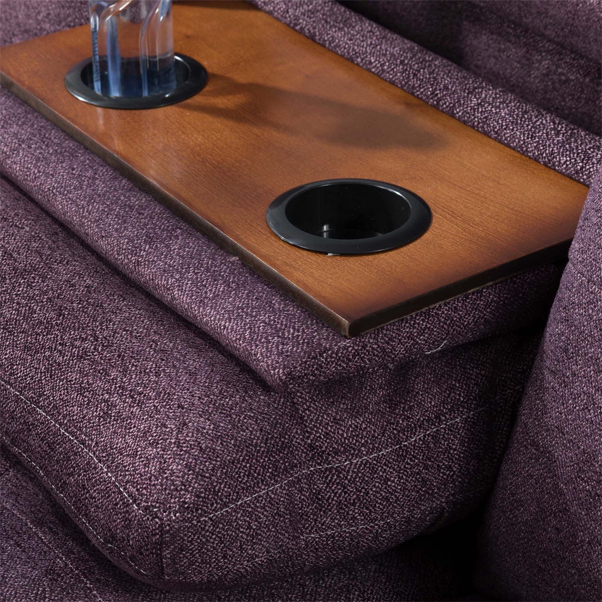 Aukfa 3 Piece Sectional Sofa, Living Room Couch with Storage Ottoman&Cup Holder, Linen, Right Hand, Purple