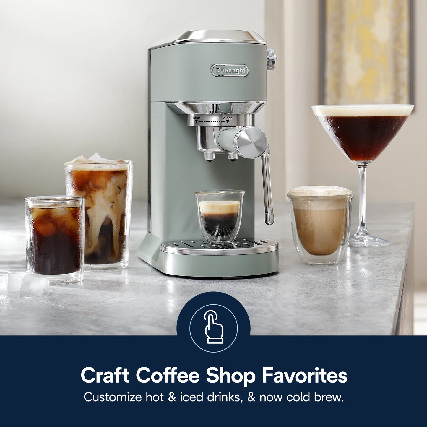 De’Longhi Dedica Duo Espresso Machine, Compact Size with Built in Frother for Latte Art, Brew Espresso, Cold Brew, Lattes & More, Stainless Steel