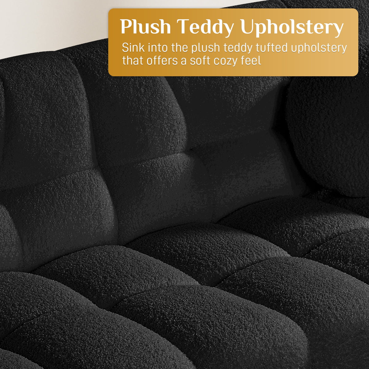 Rophefx 2-Seat Corduroy Deep Seat Cloud Sofa Couch for Living Room, Bedroom