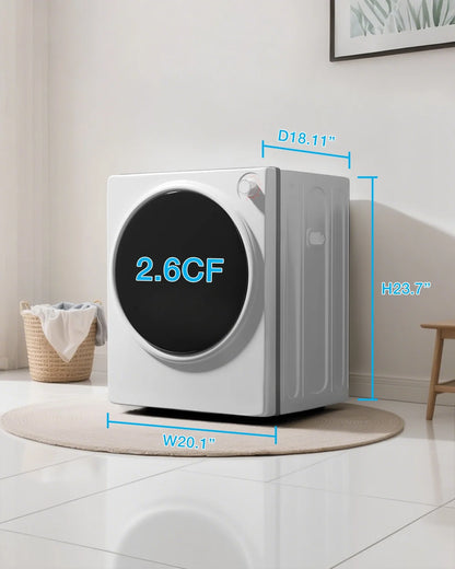 TABU Portable Washer and Dryer Set, 17.6LBS Compact Washing Machine & 8.8LBS Compact Dryer(Gray&White)
