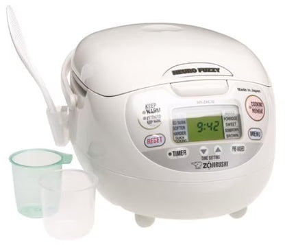 Zojirushi Neuro Fuzzy 5.5-Cup Electric Rice Cooker, White - Keep Warm