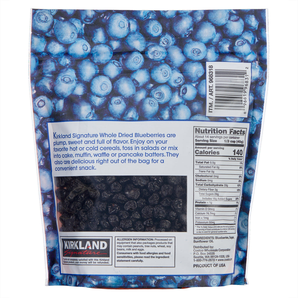 Kirkland Signature, Whole Dried Blueberries, 20 oz