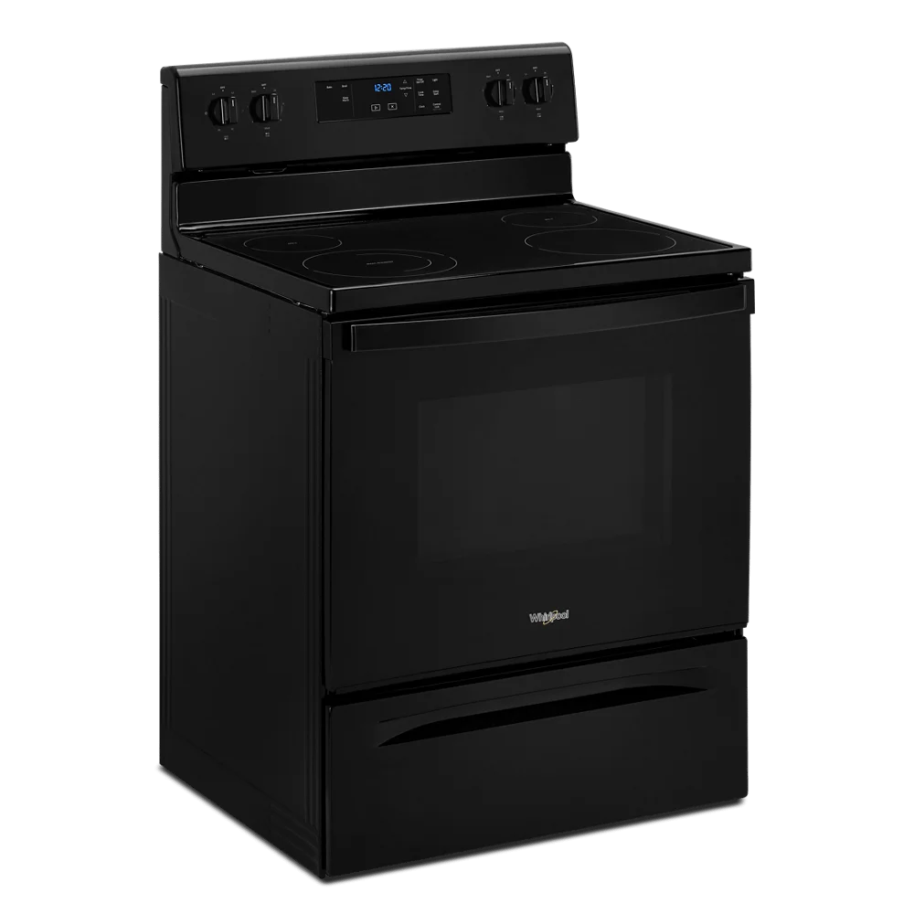 Whirlpool 30 in. 5.3 cu. ft. 4-Burner Electric Range in Black with Storage Drawer