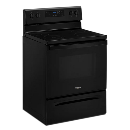 Whirlpool 30 in. 5.3 cu. ft. 4-Burner Electric Range in Black with Storage Drawer