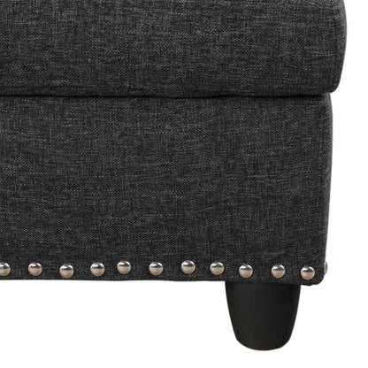 Aukfa 3 Piece Sectional Sofa, Living Room Couch with Storage Ottoman&Cup Holder, Linen, Right Hand, Purple