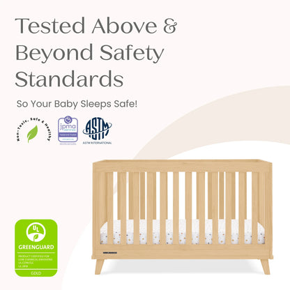 Delta Children Frankie 4-in-1 Convertible Crib - Greenguard Gold Certified, Black with Natural
