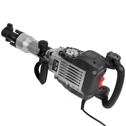 XtremepowerUS Demolition Jack Hammer Heavy Duty, 3600W Electric Jackhammer 1900BPM Power Drill Concrete Breaker Bar Point & Chisel Bits Chisel Set
