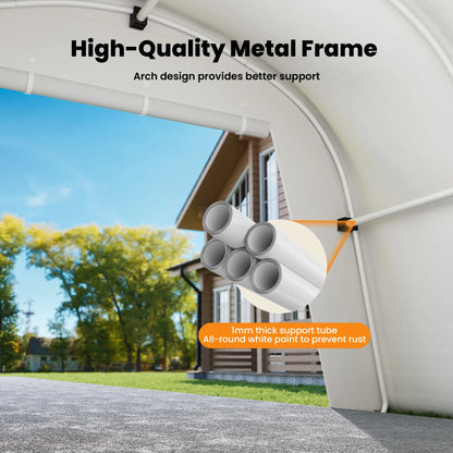 COSIEST 10'x20'Heavy Duty Carport ,Portable Outdoor Canopy Garage with Waterproof PE Roof and Steel Frame