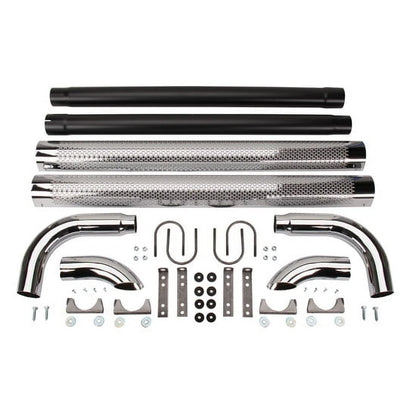 Patriot Exhaust 70 in Long Shielded Chrome Exhaust Side Pipes 2 pc P/N H1070