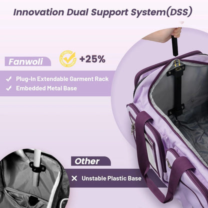 Fegat Dance Bag with Garment Rack - 28"Collapsible Rolling Competition Dance Duffle Bag Lightweight Costume Wheeled Suitcase for Dancers Shows Livestreamer Athletes