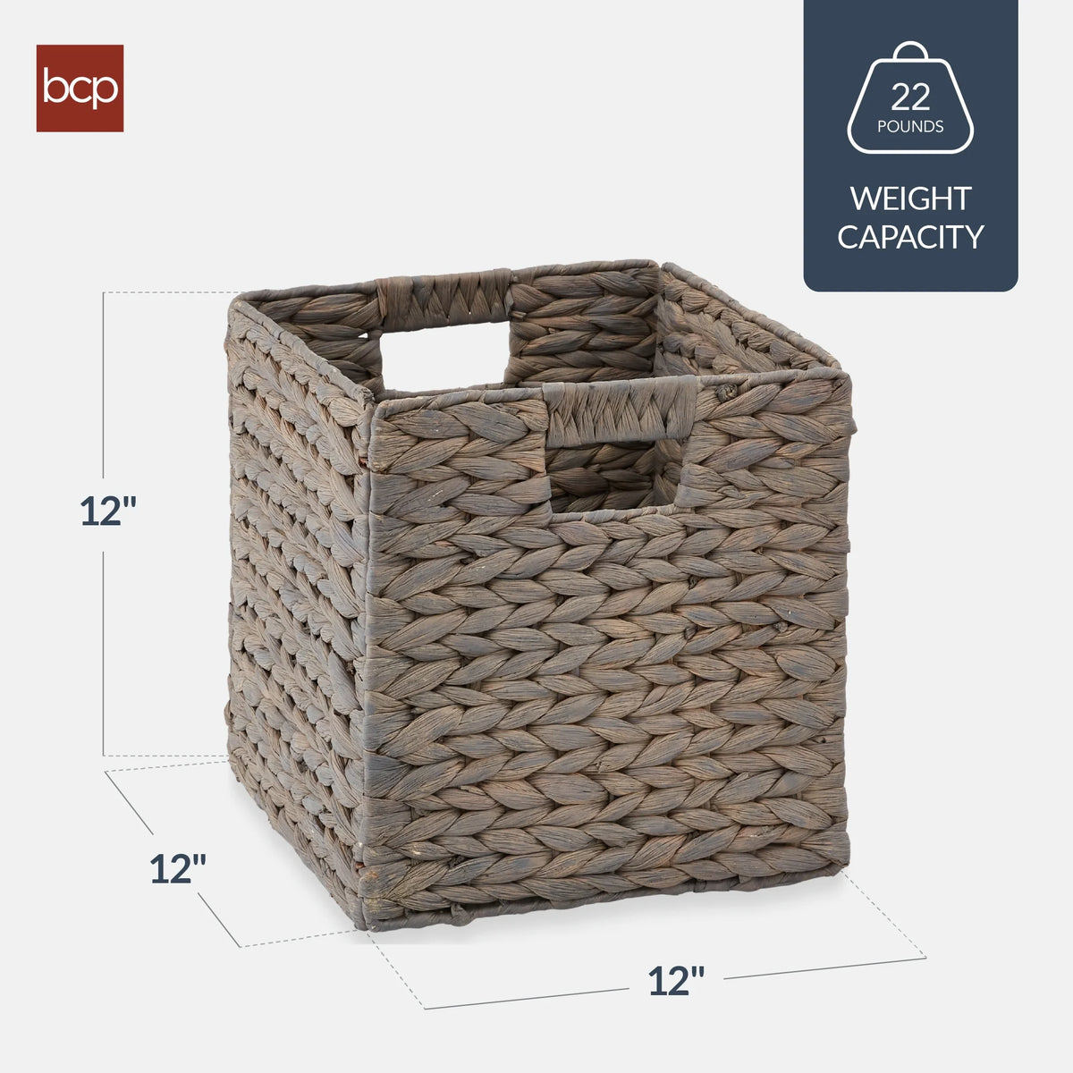 Best Choice Products 12x12in Hyacinth Baskets, Set of 5 Multipurpose Collapsible Organizers w/ Inserts - Natural