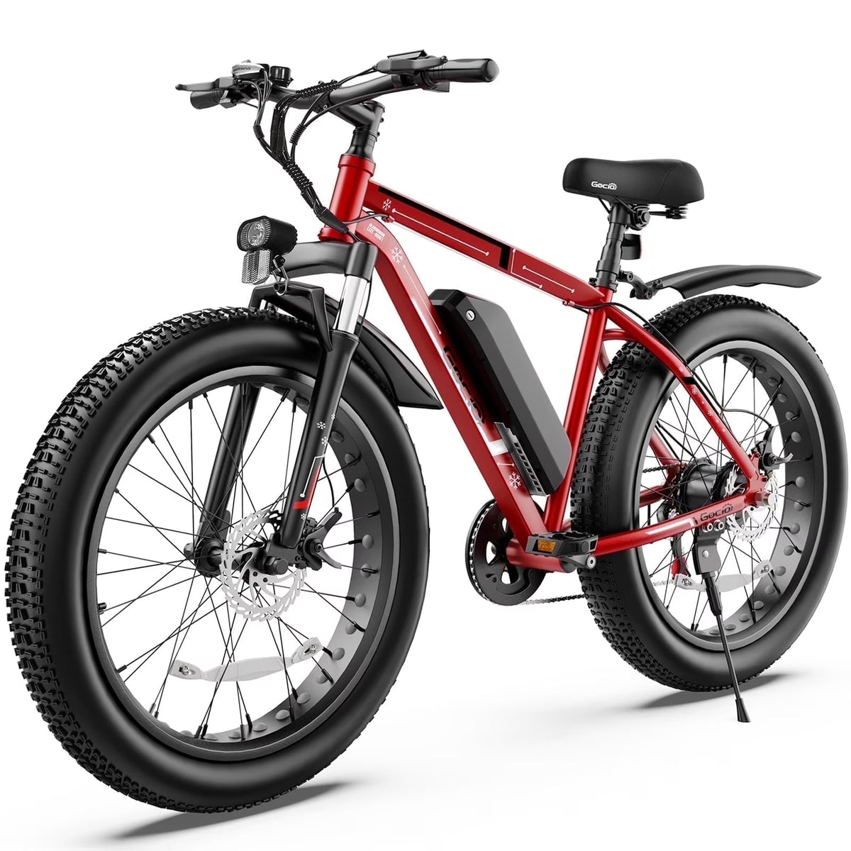 Gocio 26" 4.0 Fat Tire Electric Bike for Adults, 500W Motor, 48V 13Ah Battery, Lightweight Aluminum Alloy Frame, Max 22Mph Electric Mountain Bike Beach Snow Ebike for Men, Professional 7-Speed UL2849