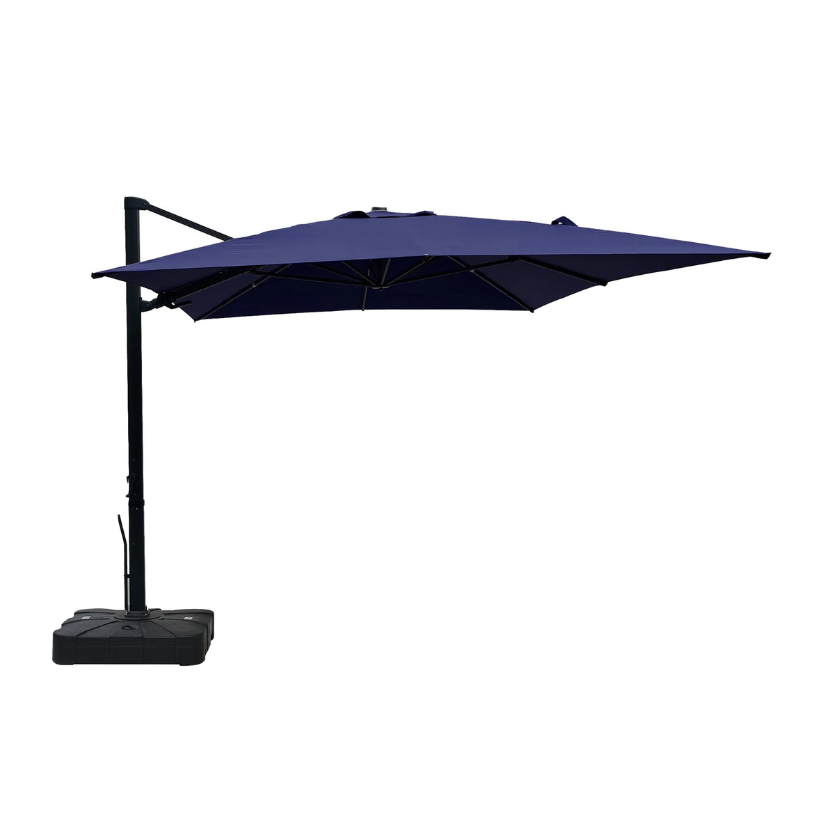 Boyel Living 10 x 13 FT Cantilever Patio Umbrella, Outdoor Rectangle Offset Umbrella with 360°Rotation, Heavy Duty Patio Hanging Umbrella with Base for Garden Pool Backyard, Navy Blue