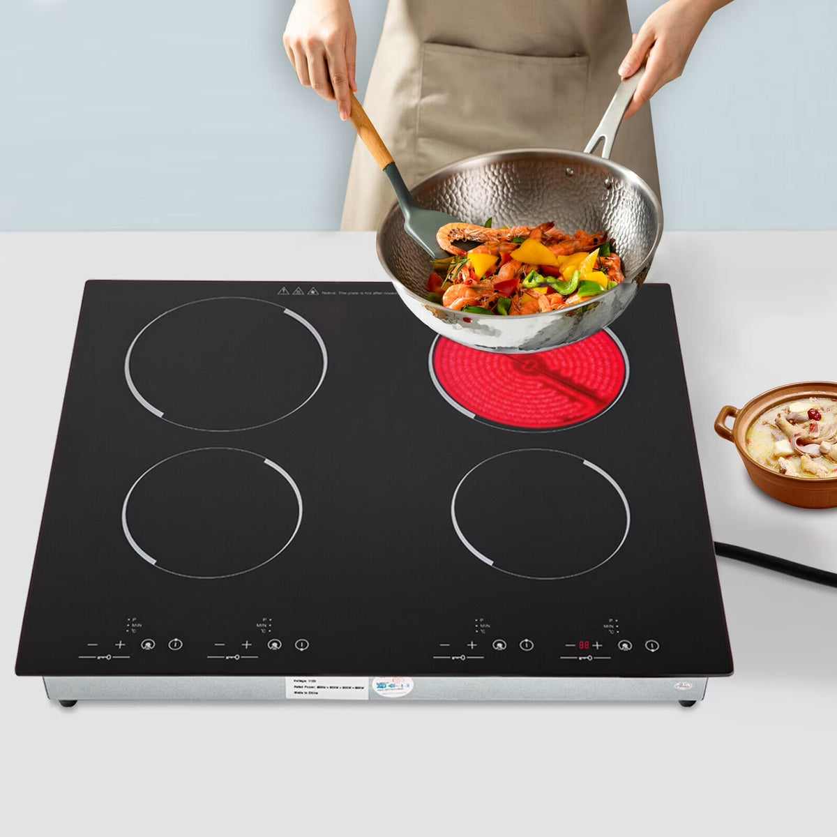 4-Burners Electric Ceramic Cooktop Built-in Cooktop Stove Ceramic Cooking Stove for kitchens, cabins