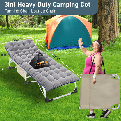 Slsy Folding Lounge Chair, 5-Position Adjustable Outdoor Reclining Chair, Folding Sleeping Bed Cot, Folding Chaise Lounge Chair for Pool Beach Patio Sunbathing
