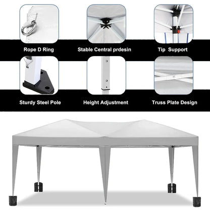10'x20' Pop Up Canopy Tent with 6 Removable Sidewalls & Portable Rolling Bag �?Waterproof UPF 50+ Shade for Parties, Beach, Weddings & Camping