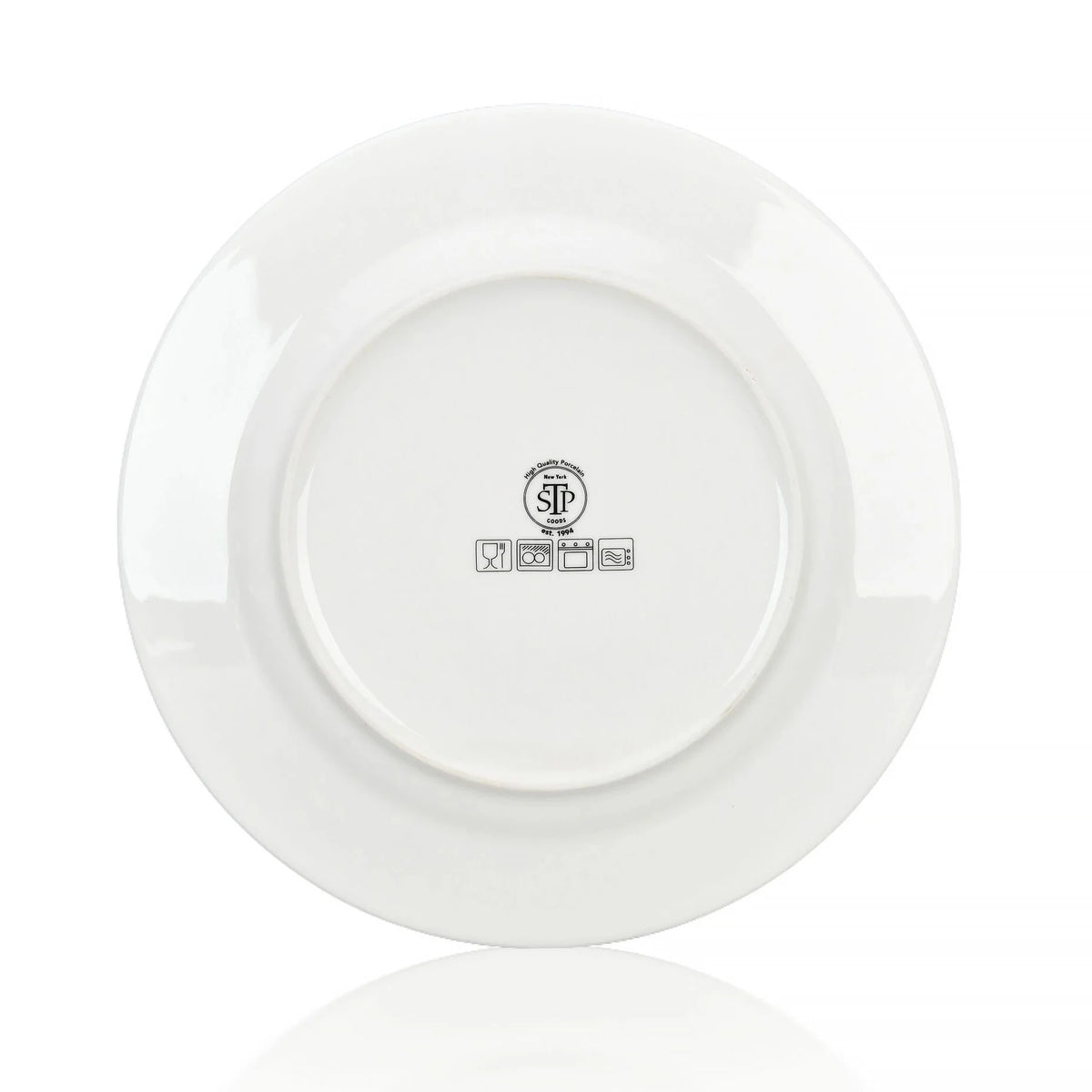 STP GOODS Melodie de Fleurs Bone China Dinnerware Set of 24 Service for 6 24-Piece Dish Set of Plates and Bowls, Blue Gold White