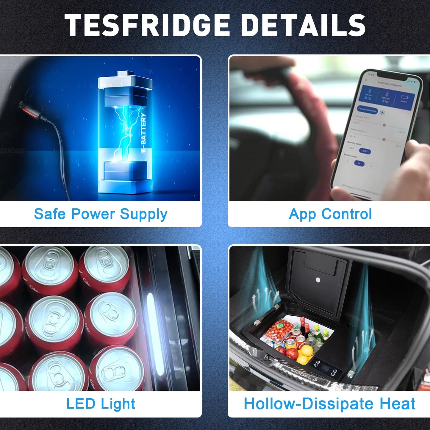 Chery Industrial Portable Car Refrigerator for Tesla Model Y, 35qt(33L) Car Freezer