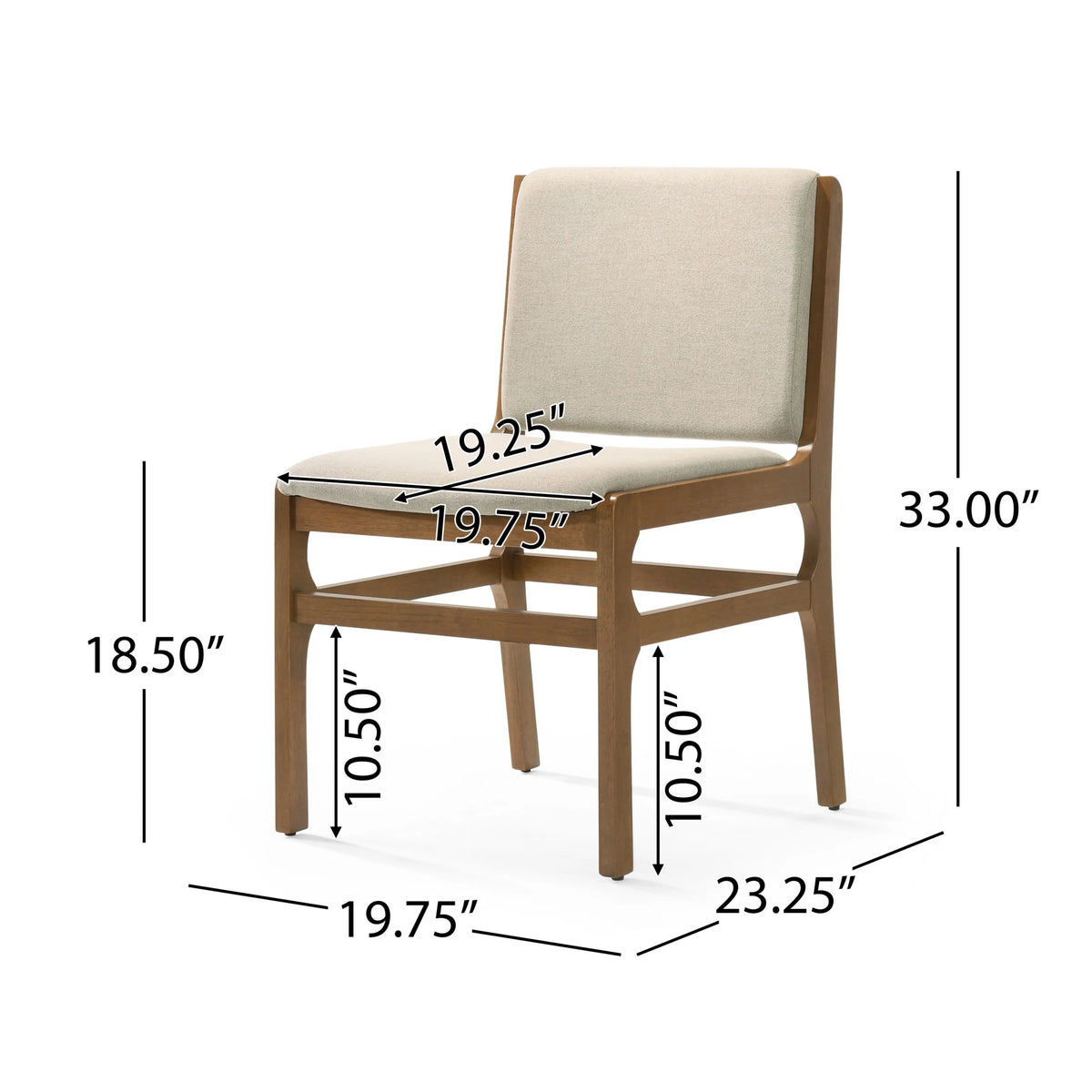 GDF Studio Modern 7 Piece Dining Set, 71" Rectangular Table with 6 Upholstered Side Chairs, Solid Wood Legs, Dark Gray+Oak