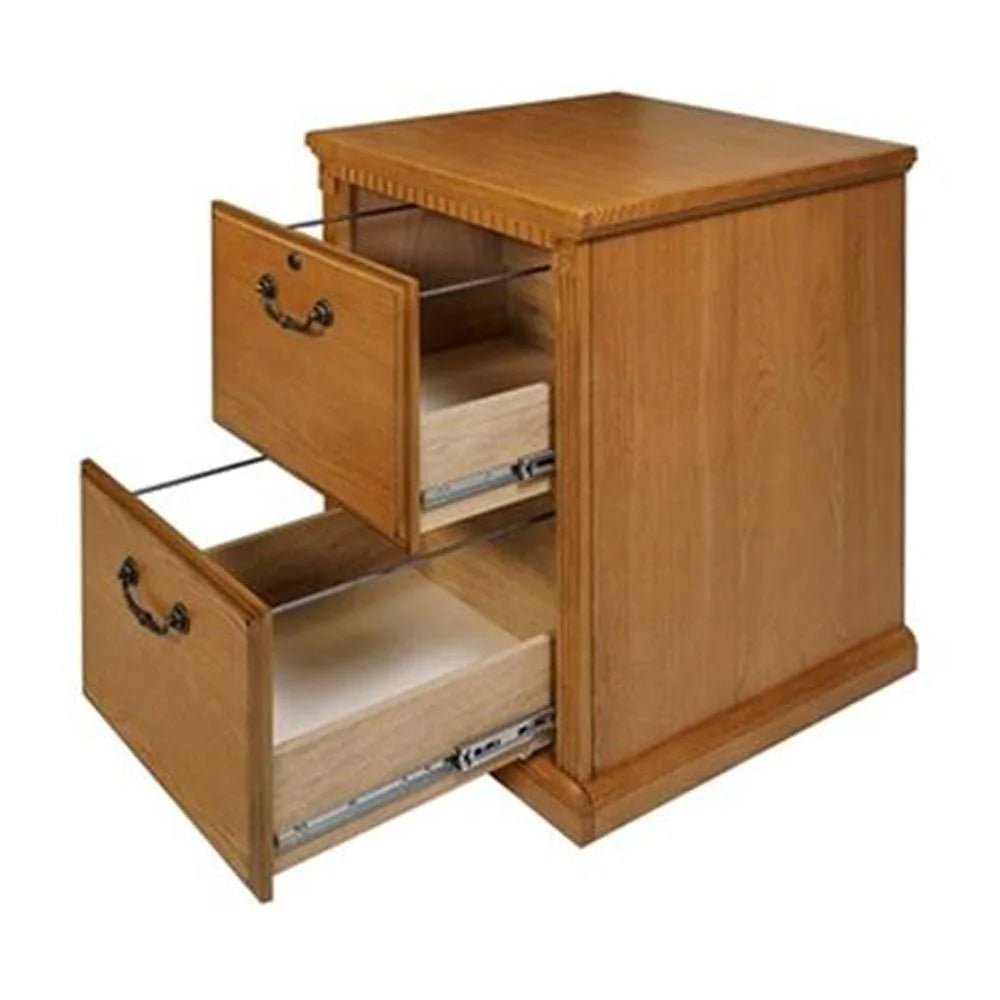 Martin Furniture Huntington Transitional Oxford 2 Drawer Wood File Cabinet - Oak