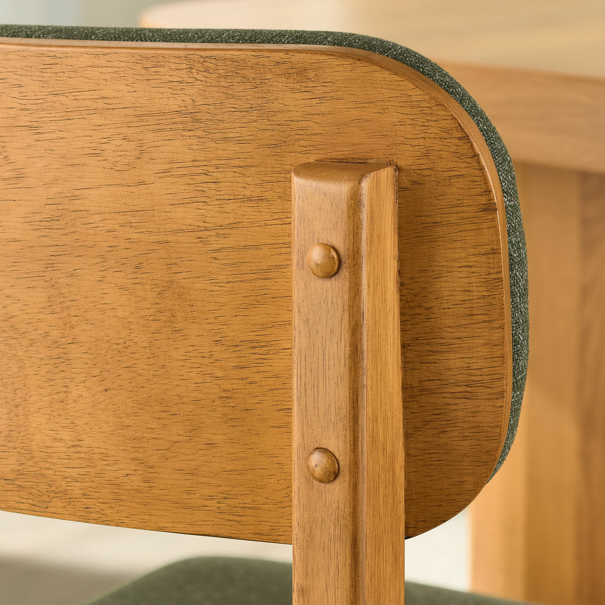 Better Homes & Gardens Juliet Dining Chairs 2 Pack, Light Honey Finish and Olive Green