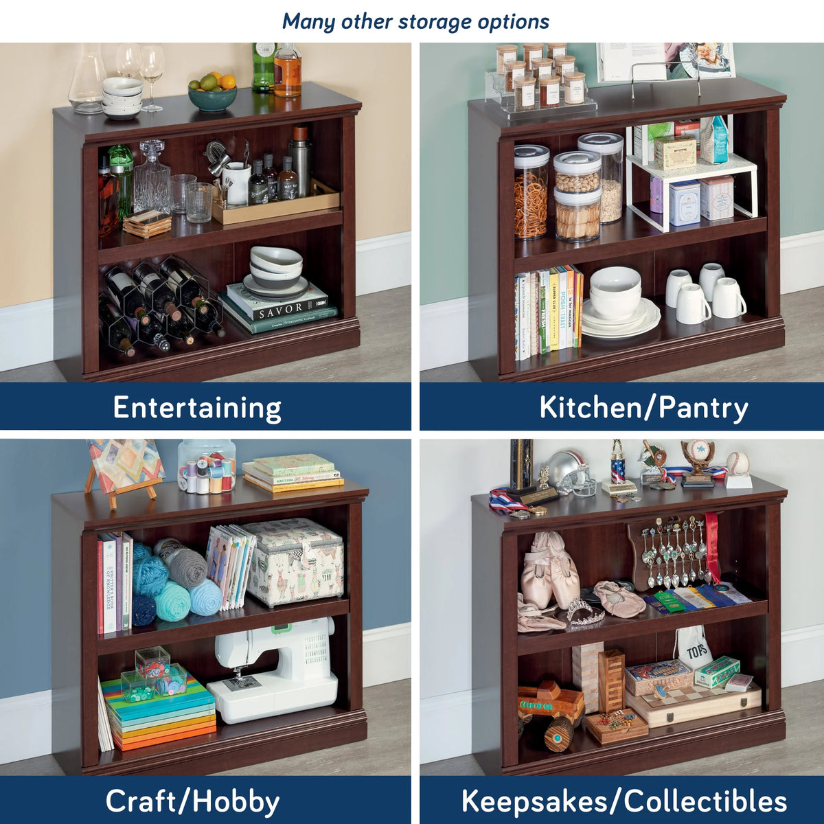 Sauder Select 2 Shelf Bookcase, Washington Cherry Finish